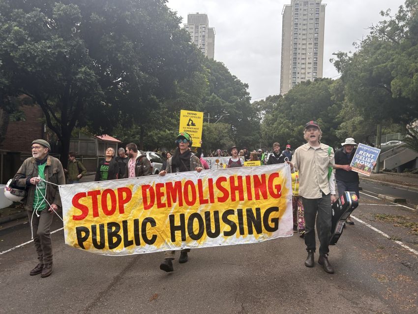 Stop Demolising Public Housing protest in Sydney