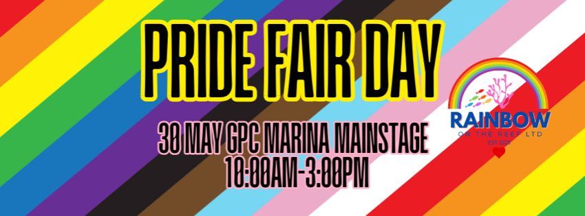 Artwork and graphic for event Pride Fair Day, 10am-3pm 30/05/2026 GPC Marina Mainstage, 613 Bryan Jordan Dr, Callemondah QLD 4680