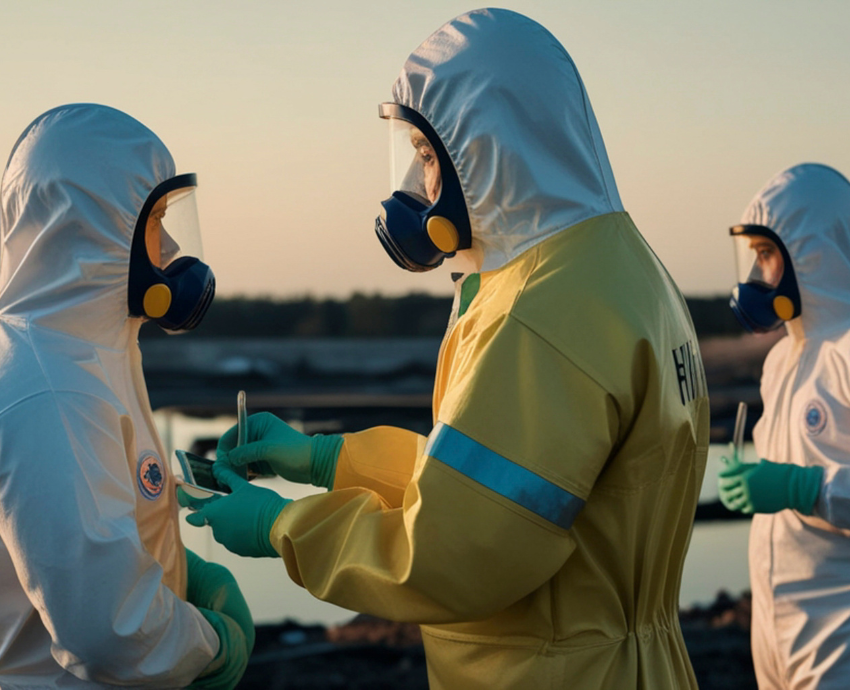 people in hazmat suits
