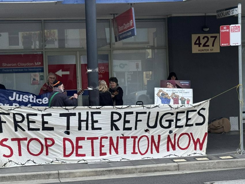 Free the Refugees protest, Muloobinba, date and photograher unknown.