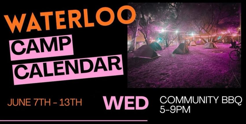 Artwork for event Save Waterloo Encampment Community BBQ, 5pm-9pm 10/06/2026 Save Waterloo Encampment, 251 Cope St, Waterloo NSW 2017