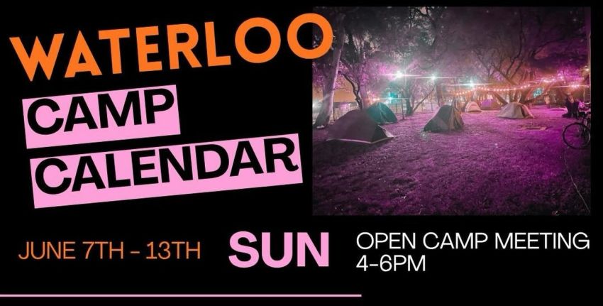 Artwork for event Save Waterloo Encampment open camp meeting, 4pm-6pm 07/06/2026 251 Cope St, Waterloo NSW 2017