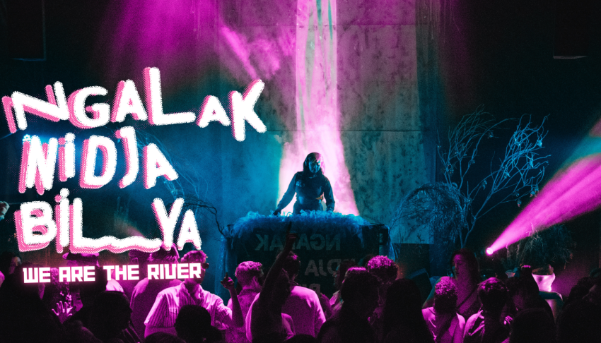 Artwork and main image for event listing "Ngalak Nidja Bilya (We are the River) 2026" 7:30pm 10/07/2026 - 1am 11/07/2026 The Rechabite, 224 William St, Northbridge WA 6003