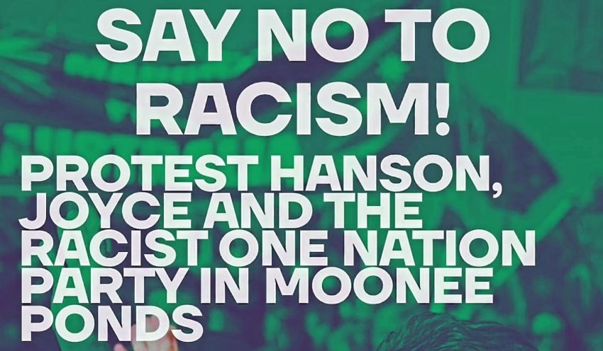 Artwork and main image for event listing "Join the RAC contingent to the Drive Out Hanson anti-racism rally" 5:45pm 12/06/2026 Queens Park War Memorial 3 Kellaway Ave Moonee Ponds VIC 3039