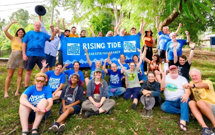 Activists and supporters of Rising Tide Magan-djin/Brisbane