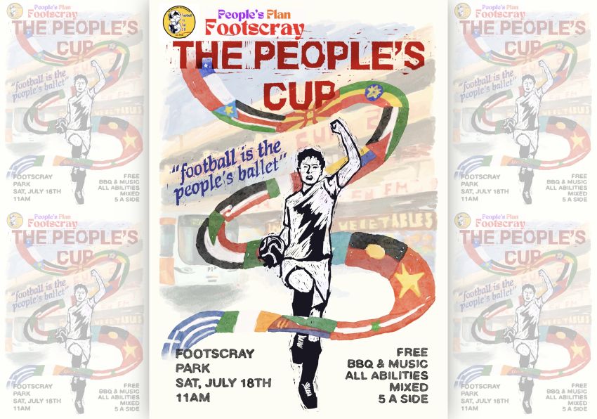 Artwork and main image for event listing "The People's Cup" 11am 18/07/2027 Footscray Park, 40 Maribyrnong Blvd, Footscray VIC 3011