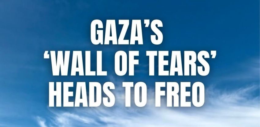 Artwork and main image for event listing "Gaza 'Wall of Tears' heads to Freo" 27/06/2026 and 28/06/2026 Walyalup