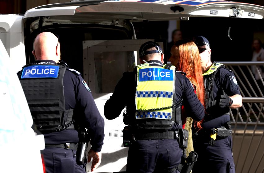 One person being arrested