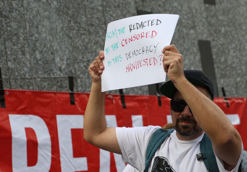 'From the redacted to the censored, is this democracy manifested?'