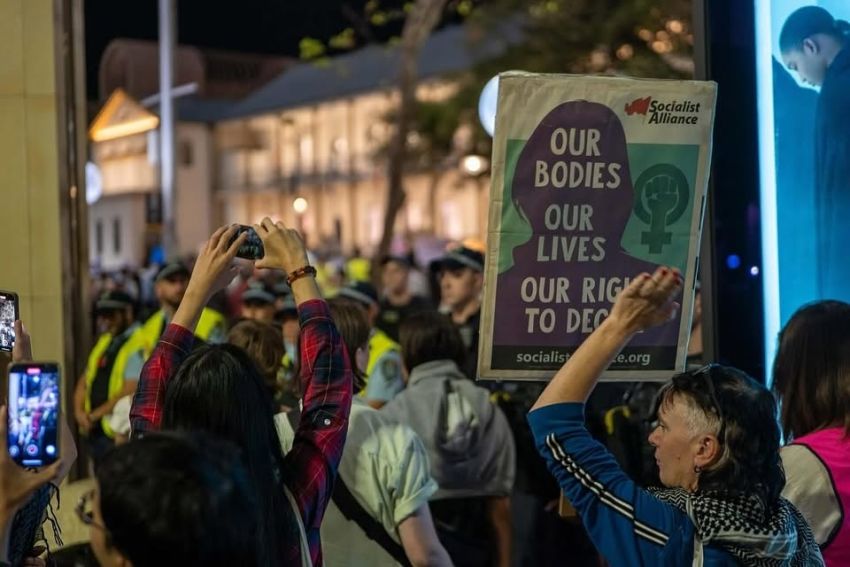 Photo of pro-choice campaigners in Sydney, Gadigal Country