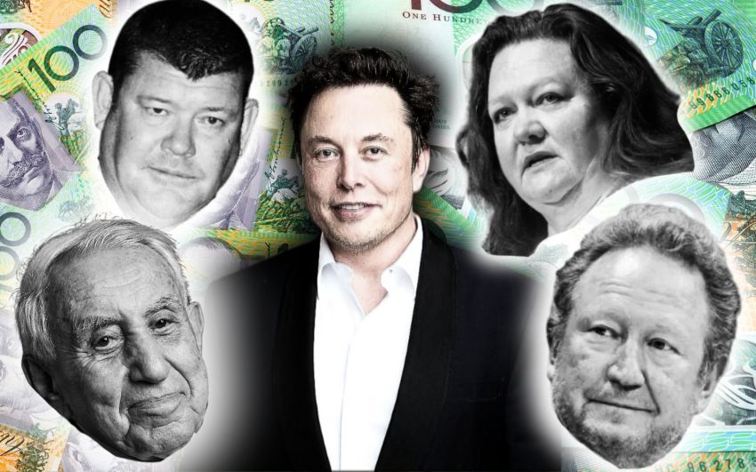 Billionaires Australia Elon musk Gina rinehart Andrew forrester 