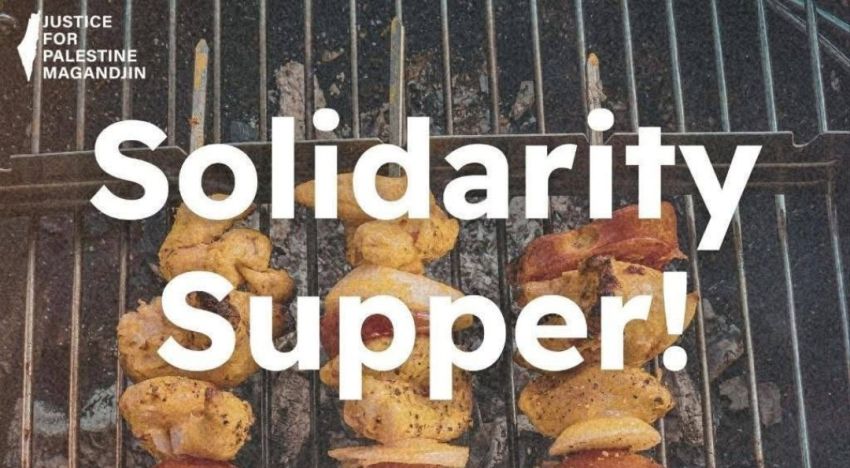 Artwork and image for event "Solidarity Supper" 3pm 04/07/2026 Northey Street City Farm, 16 Victoria St, Windsor QLD 4030