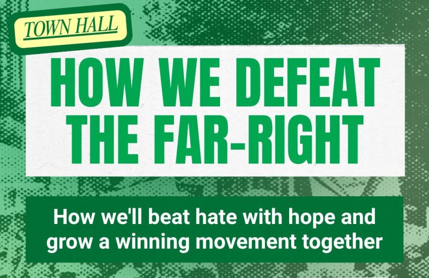 Artwork and image for event "Town Hall: How We Defeat the Far-Right" 5:30pm 10/07/2026 Perth City Farm,  1 City Farm Pl, East Perth WA 6004