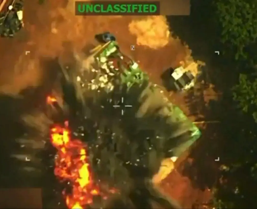 aerial view of bombing
