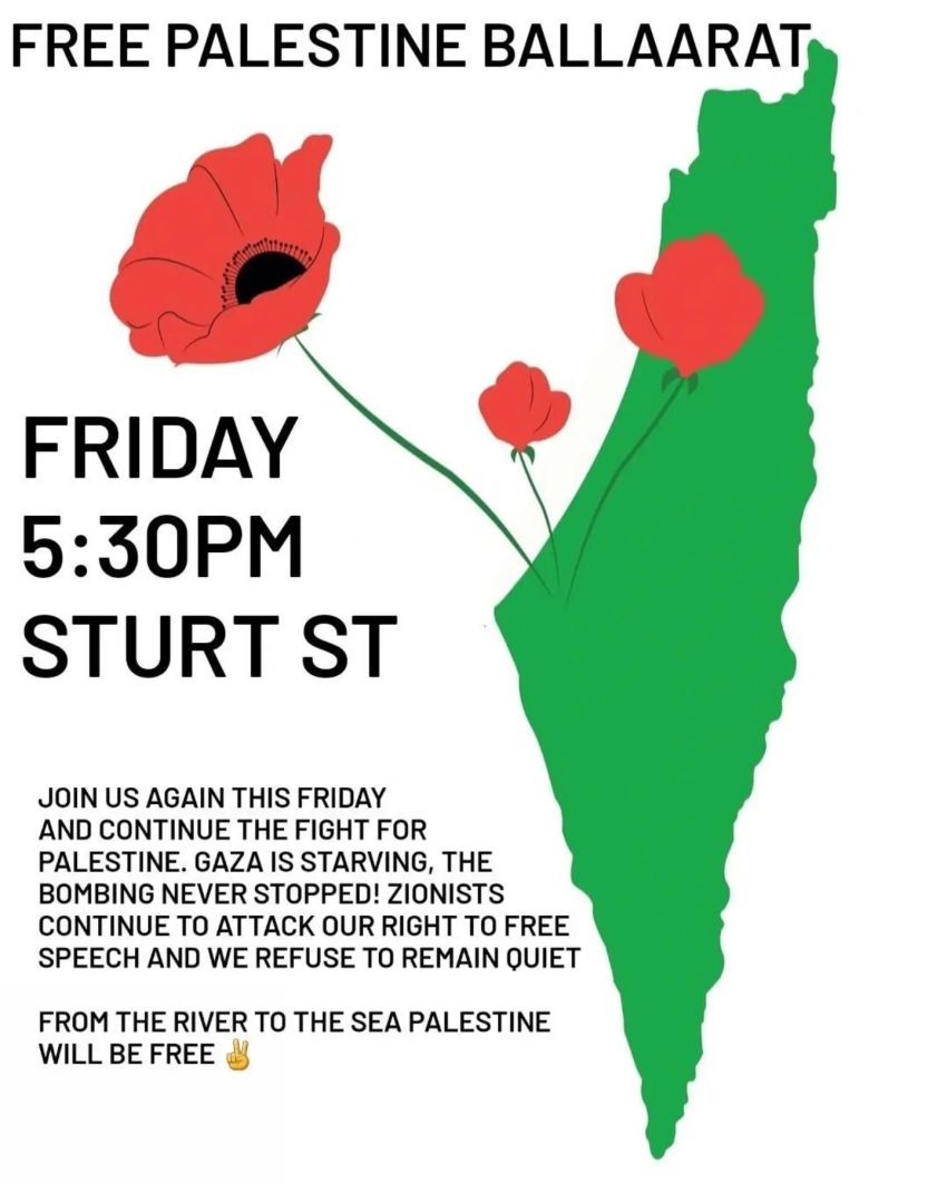 Free Palestine Ballaarat Rally poster