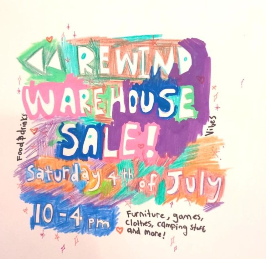 Artwork and image for event "Rewind Warehouse Yard Sale" 10am-4pm 04/07/2026 Rewind Sound & Studios, 7A Barrpowell St, Welland SA 5007