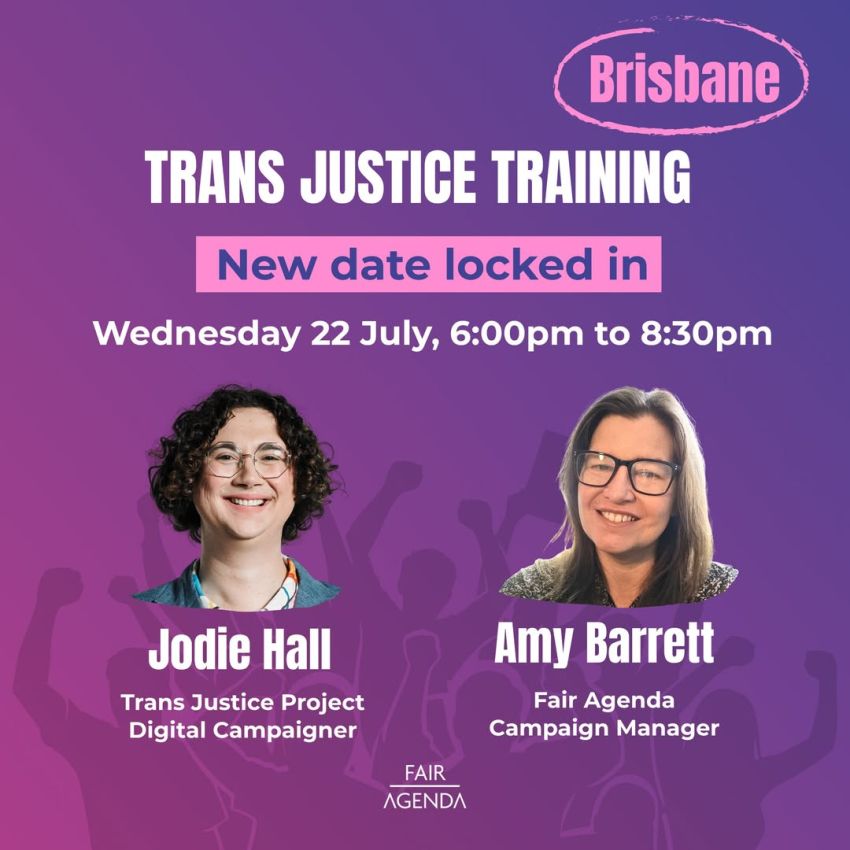 Artwork and slide for event "Workshop: How to resist the right’s attempts to divide feminists on trans justice" 6pm-8:30pm 22/07/2026 Magan-djin, location shared upon registration