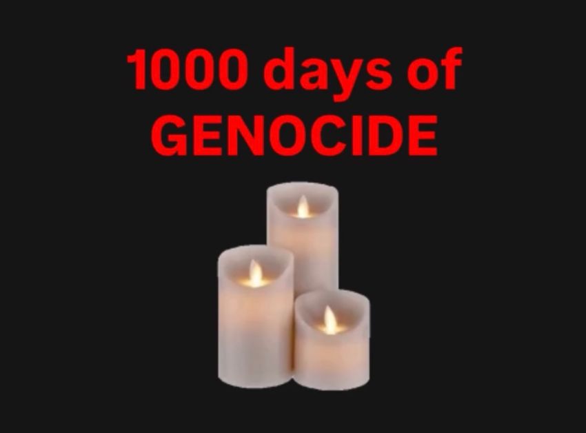Artwork and image for event "Candlelight vigil: 1000 days of genocide" 5pm-6pm 08/07/20206 Parliament House, North Terrace, Tarntanya SA 5000