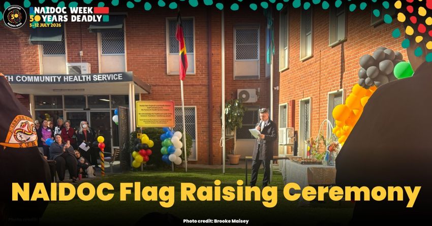 Artwork and image for event "NAIDOC Flag Raising Ceremony 2026 – Tamworth" 10:30am 067/07/2026 Tamworth Hospital, 31 Dean St, North Tamworth NSW 2340