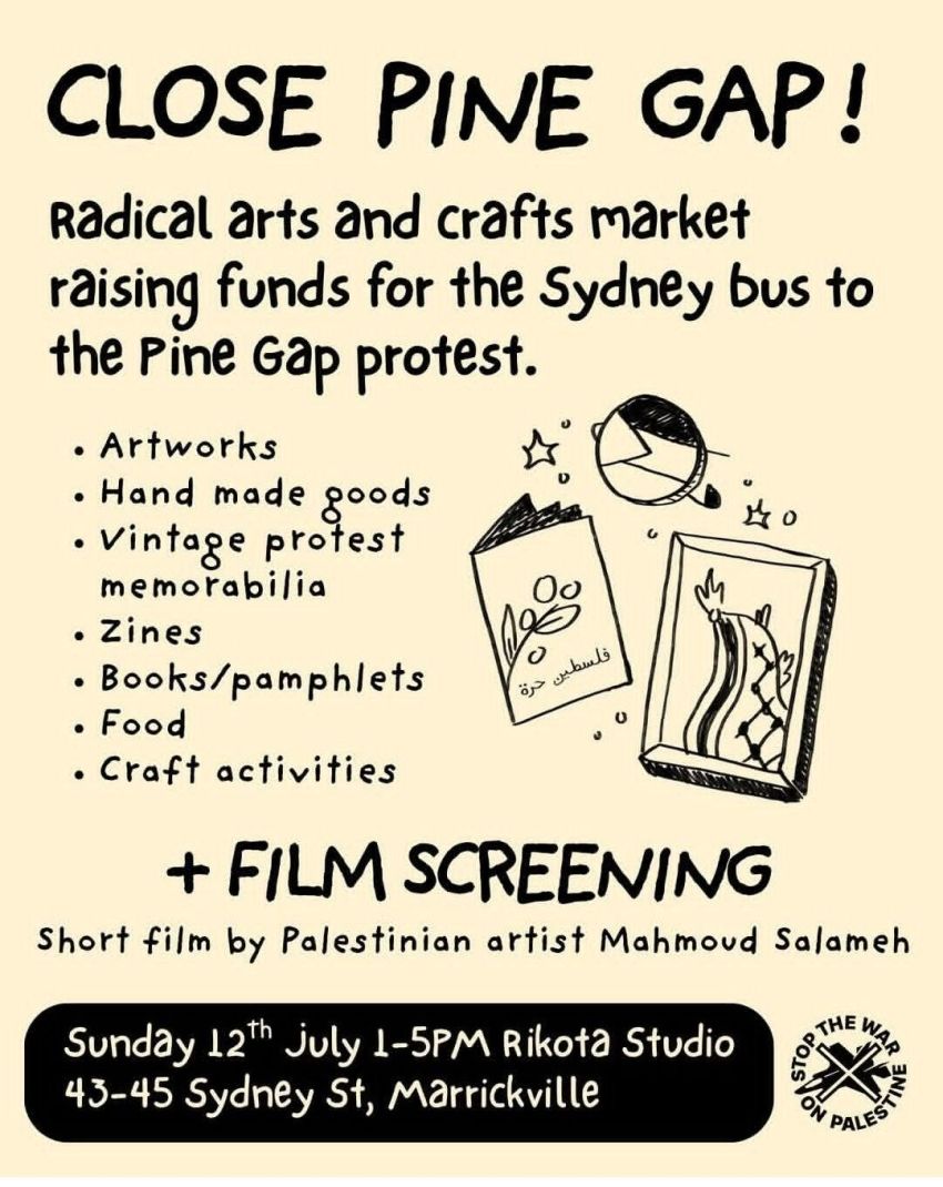 Artwork and poster for event "Radical Arts and Crafts Market" 1pm-5pm 12/07/2026 Rikota Studio, 43-45 Sydney St, Marrickville NSW 2204