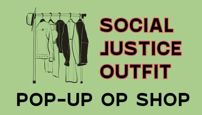Artwork and image for event "Social Justice Outfit Pop-up Op Shop" 11am-3pm 11/07/2026 Eltham Library (Multipurpose Room), Panther Pl, Eltham VIC 3095