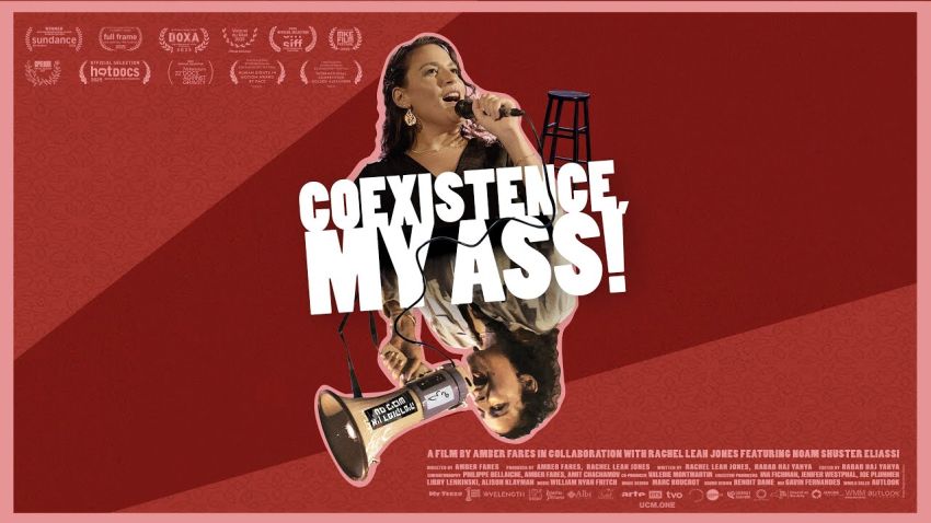 Artwork and image for documentary filem Coexistence My Ass