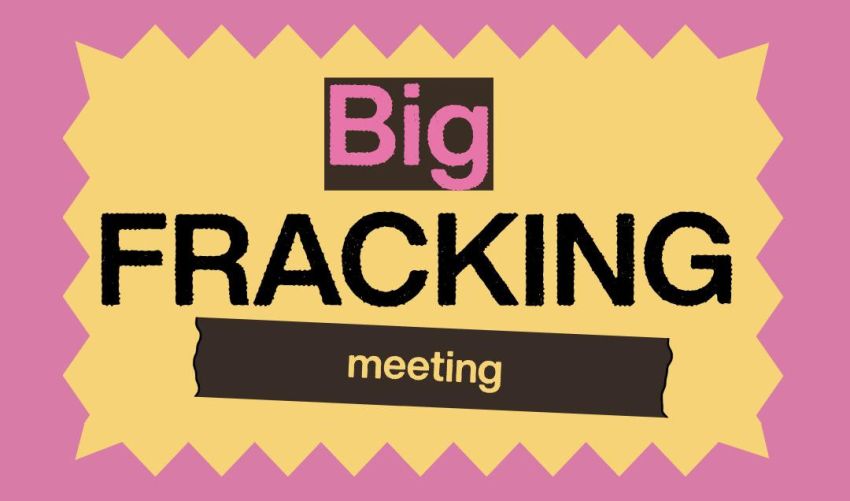 Artwork and image for event "Big Fracking Meeting – Anti-fracking campaign and volunteer launch meeting" 6pm 22/07/2026 Environment Centre NT Nightcliff Space, 1 Pavonia pl (opposite Oleander St), Nightcliff NT 0810