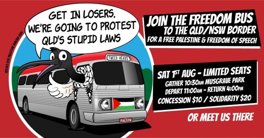 Free Palestine - free speech - freedom bus