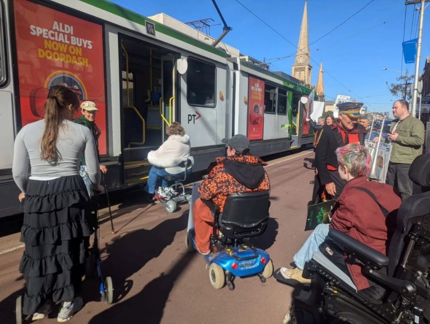 wheelchair users show they cant access trams
