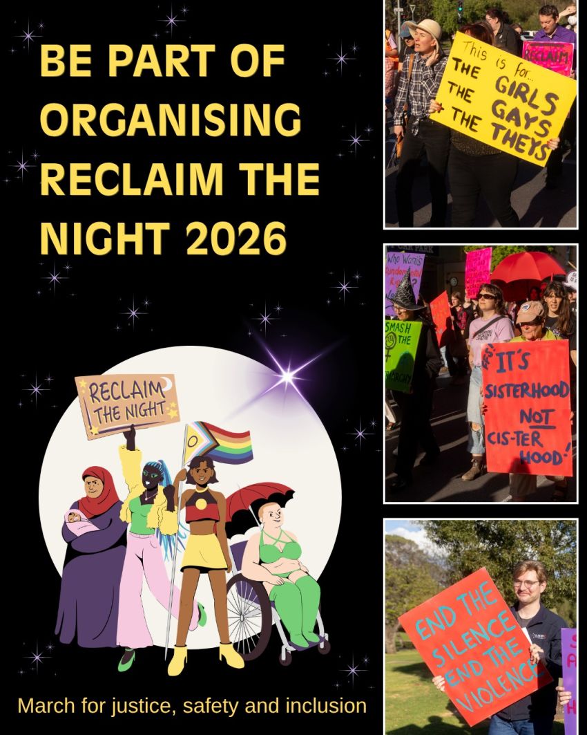 Artwork and image for Be part of organising Reclaim The Night 2026