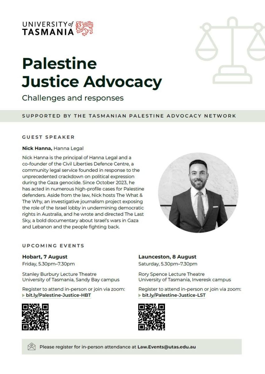 Artwork and image for event "Palestine Justice Advocacy: Challenges and Responses"