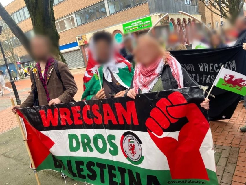 people with banner