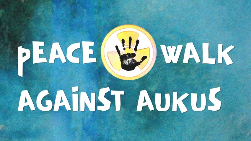 Cropped version of Peace Walk Against Aukus logo