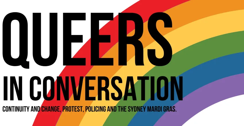 Artwork and image for event "Queers in Conversation" 6pm-9pm 27/02/2026 Burdekin Hotel 2 Oxford St Darlinghurst, NSW 2010