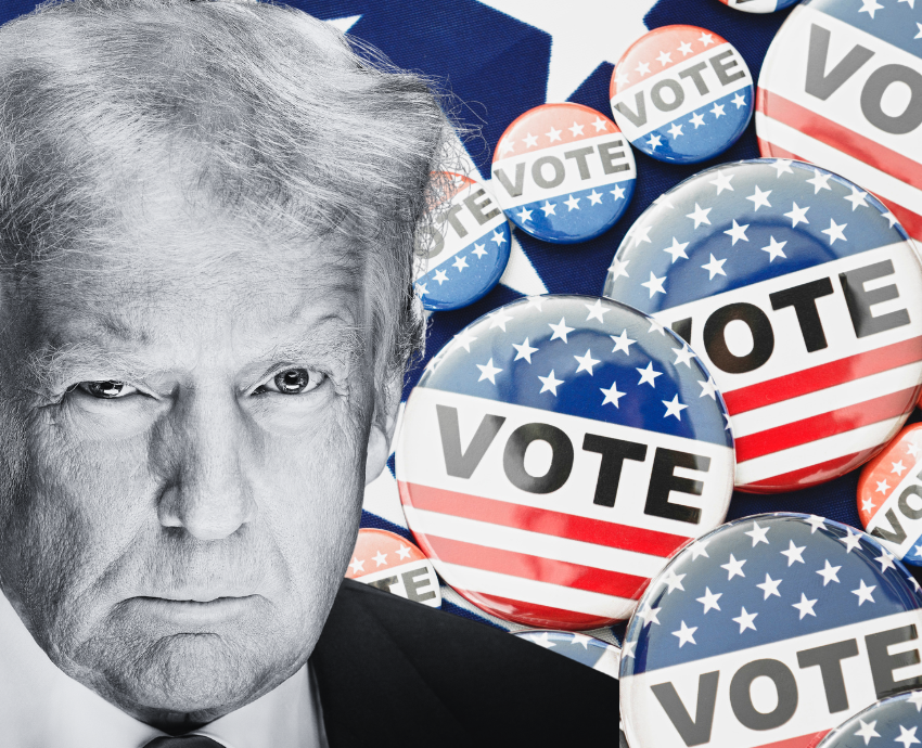Trump, voter buttons