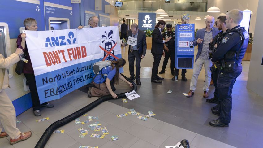 'Don't fund the fracking pipeline ANZ!', July 28