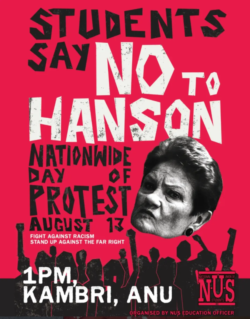 students say no to hanson canberra