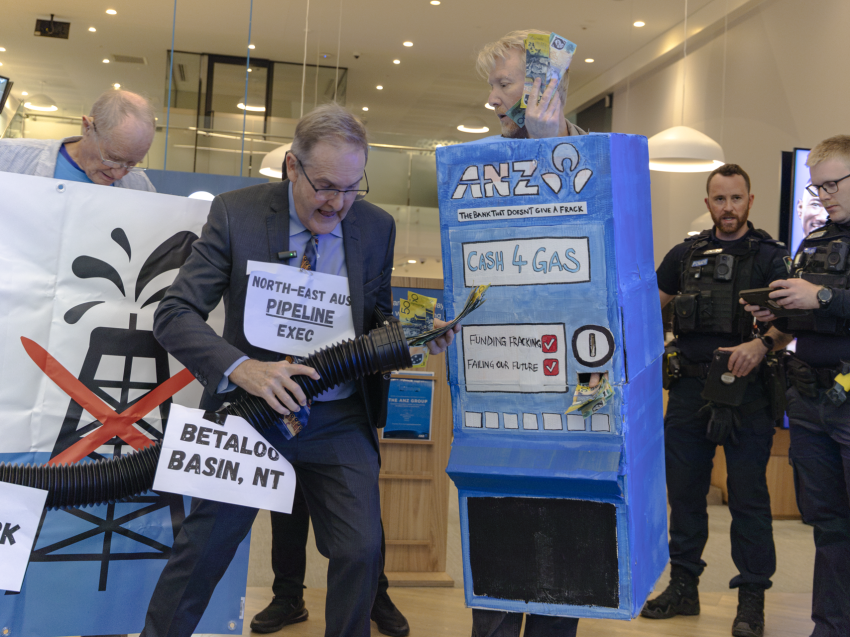 Rising Tide activists call on ANZ not to fund Beetaloo gas pipeline
