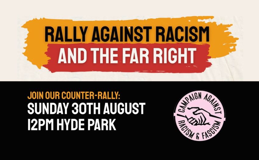 Artwork and image for event "Rally Against Racism and the Far Right" 12pm 30/08/2026 Hyde Park, Elizabeth St, Sydney NSW 2000
