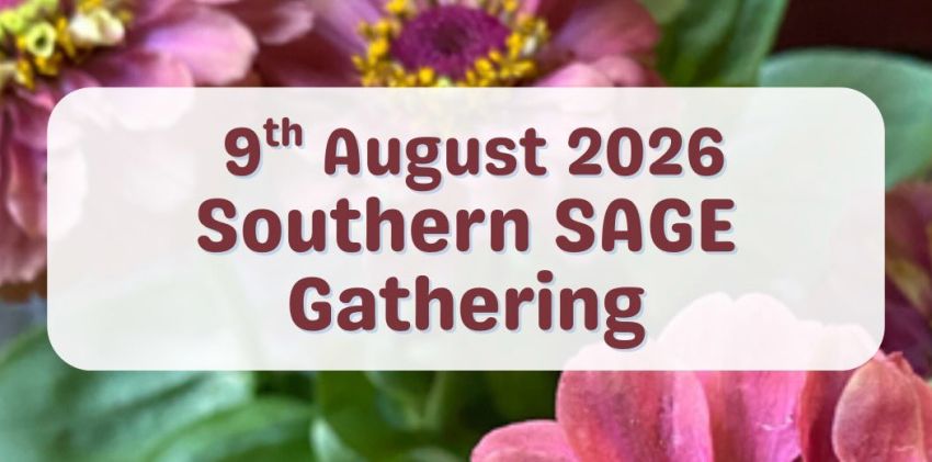 Artwork and image for event "Southern SAGE monthly gathering – BYO SAGE" 1pm-4:30pm 09/08/2026 Aldinga Community Centre, 7 Stewart Ave, Aldinga Beach SA 5173