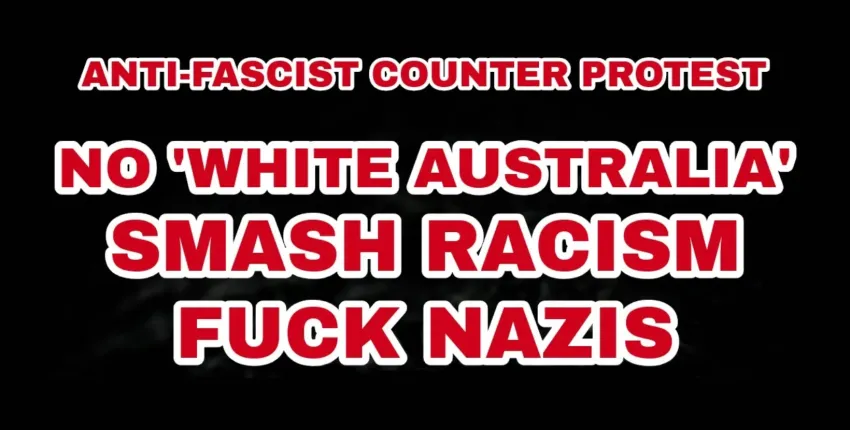 Artwork and image for event "Anti-fascist counter protest" 11am 30/08/2026 City Square, Swanston St, Naarm VIC 3000