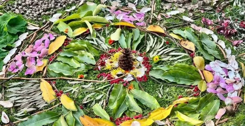 Flower and leaf arrangement