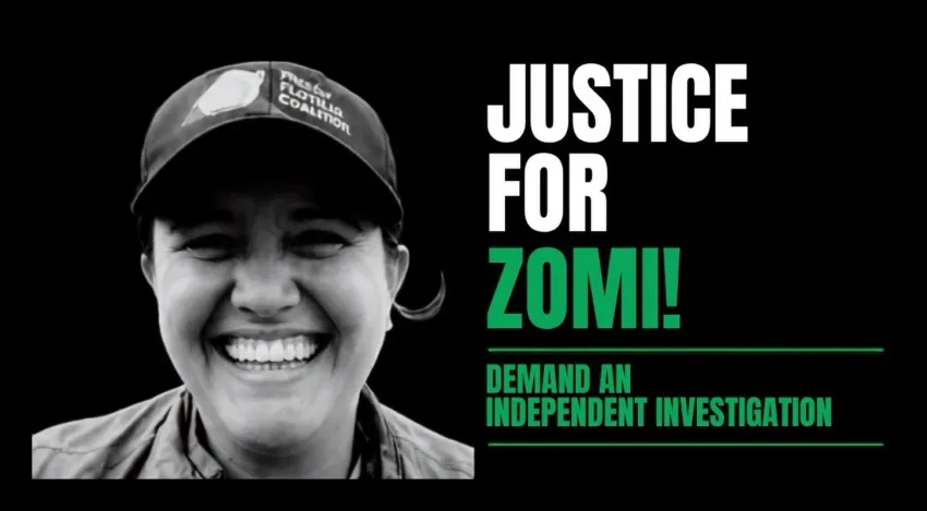Artwork and image for event "Protest: Justice For Zomi" 10:30am 08/09/2026 Embassy of Israel, 6 Turrana St, Yarralumla ACT 2600