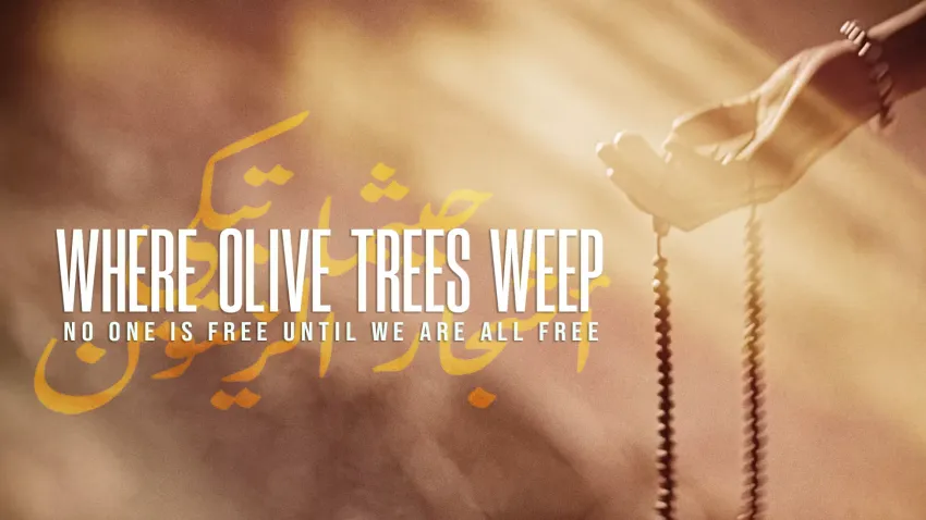 Artwork and promotional image for film Where Olive Trees Weep