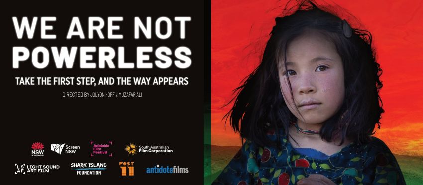 Artwork and promotional poster banner for documentary film We Are Not Powerless
