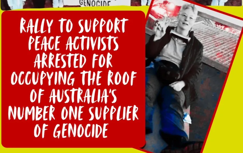 Artwork and image for event "Rally to support peace activists" 9:15am 01/09/2026 Geelong Magistrates' Court, Railway Terrace, Djilang VIC 3220