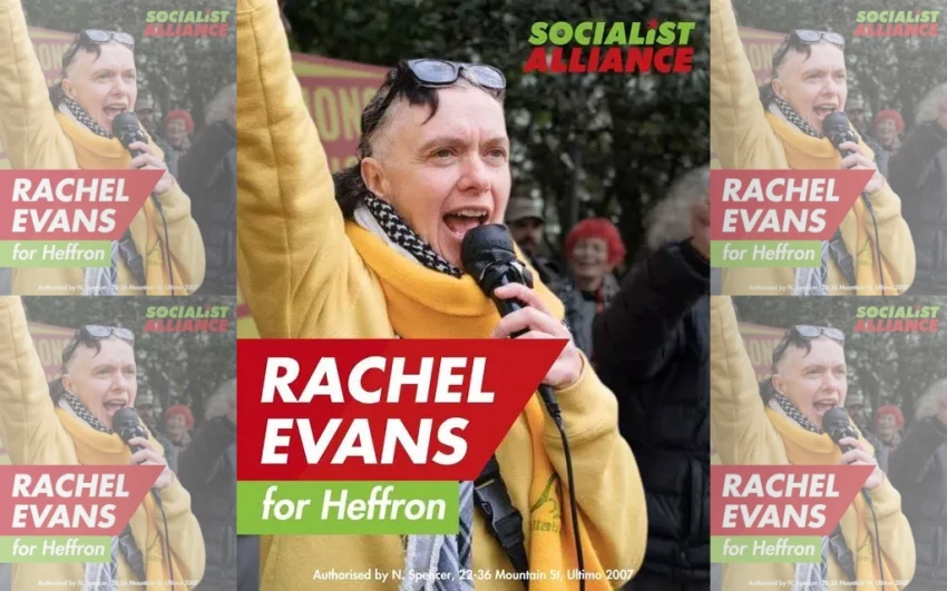 Artwork and image for event "Socialists For Heffron: Redfern Station campaign stall" 5m 03/09/2026 Redfern Station, Marian St & Gibbons St Redfern NSW 2016