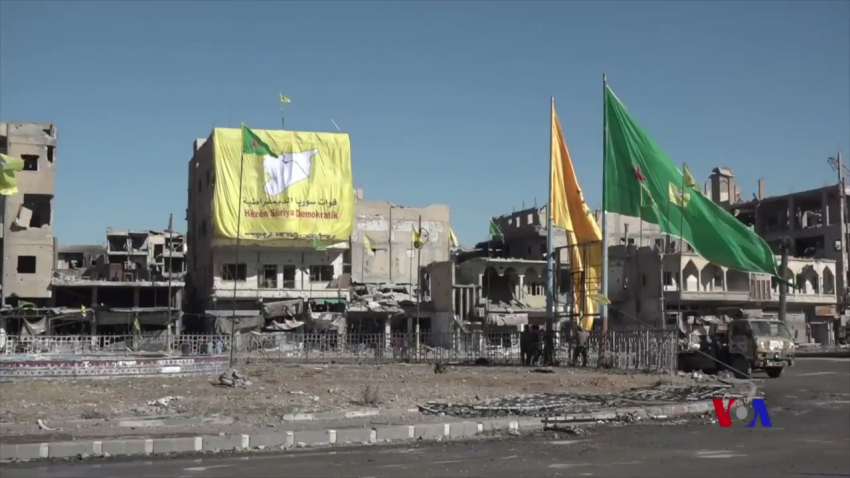 Raqqa in Syria after its capture by SDF, YPJ and YPG forces in 2017