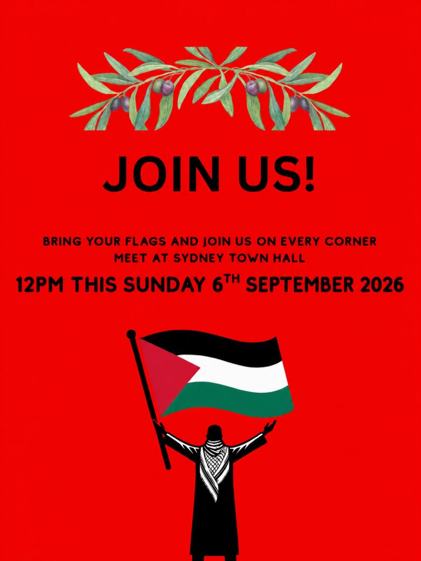 Artwork and image for event "Flag On Every Corner" 12pm 06/09/2026 Sydney Town Hall, 483 George St, Sydney NSW 2000