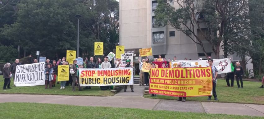 A protest to save public housing in Sydney